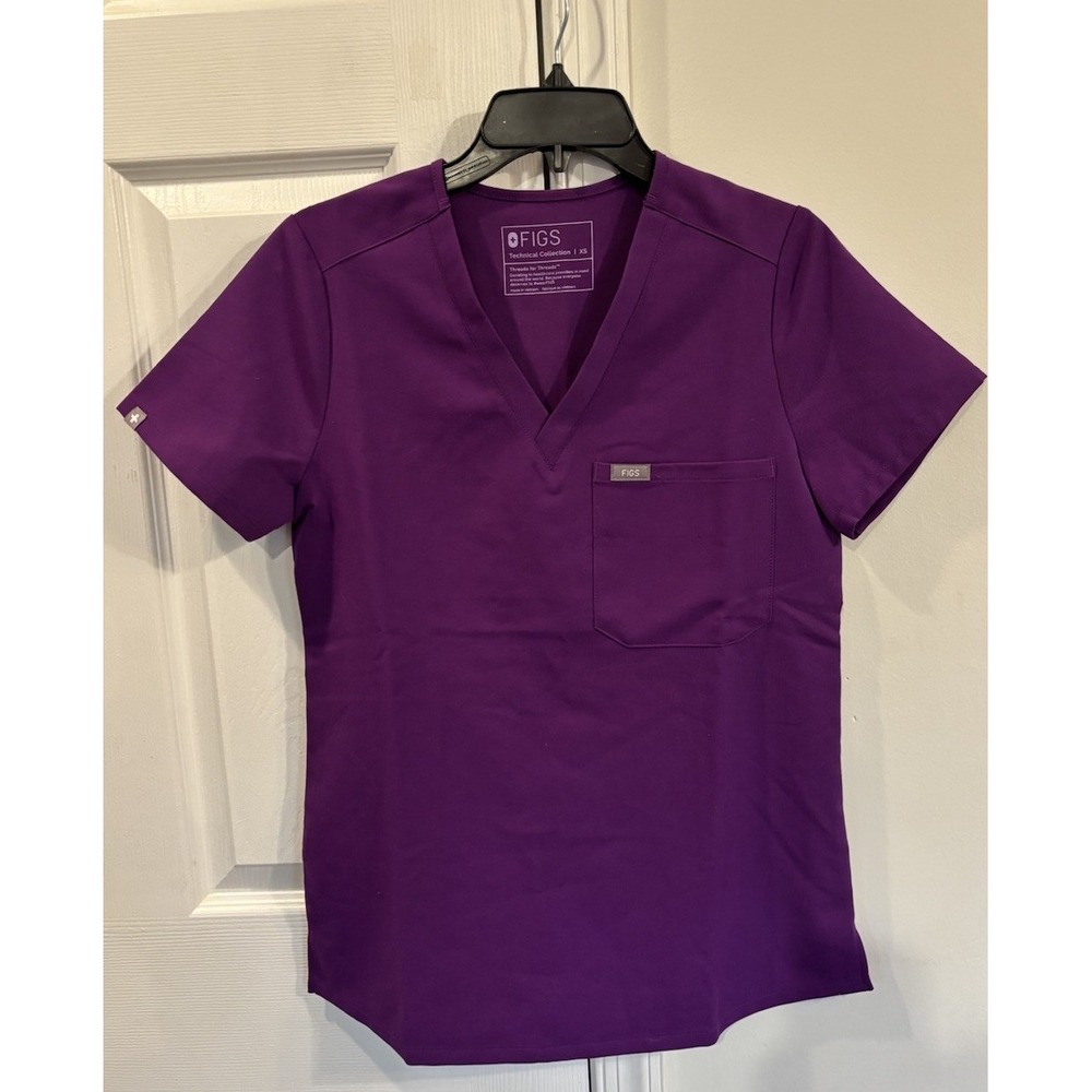 Figs Woman's‎ Technical Collection Scrub Top Shirt Purple Size XS